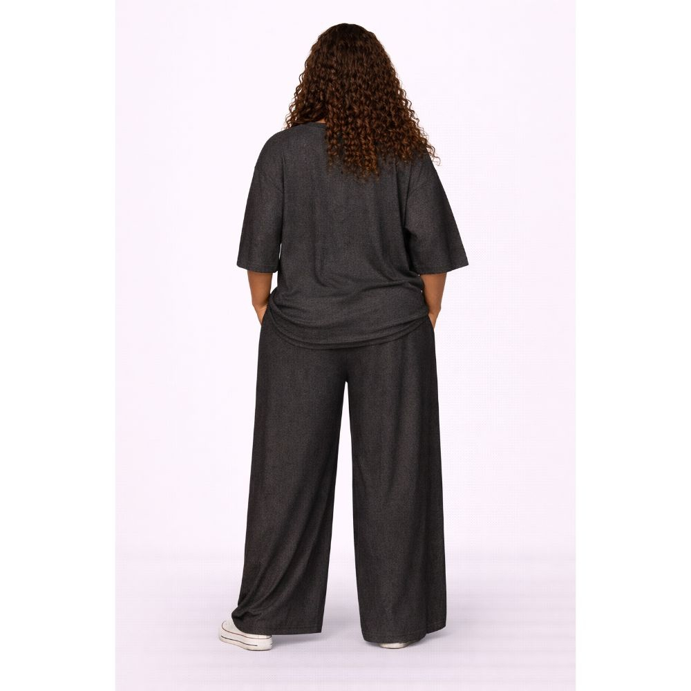 Casual Dark Grey Oversized Two Piece Lounge Set